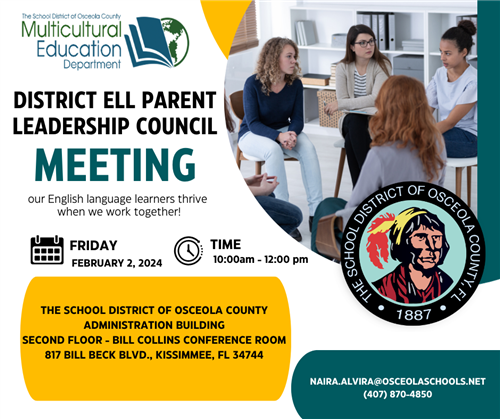 District ELL Parent Leadership Council Meeting